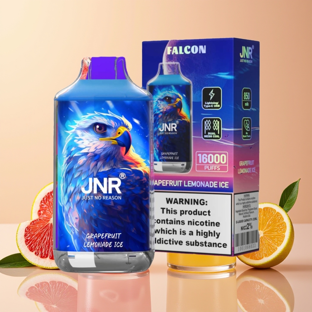 JNR Falcon 16000 Puffs Vape Desechable Pomelo Limonada Hielo con Dual Mesh Coil y 850 mAh