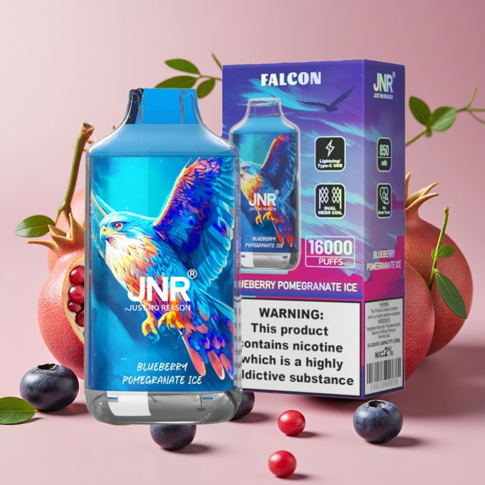 JNR Falcon 16000 Puffs Vape Dispositivo Arándano Granada Hielo 850mAh 22ml