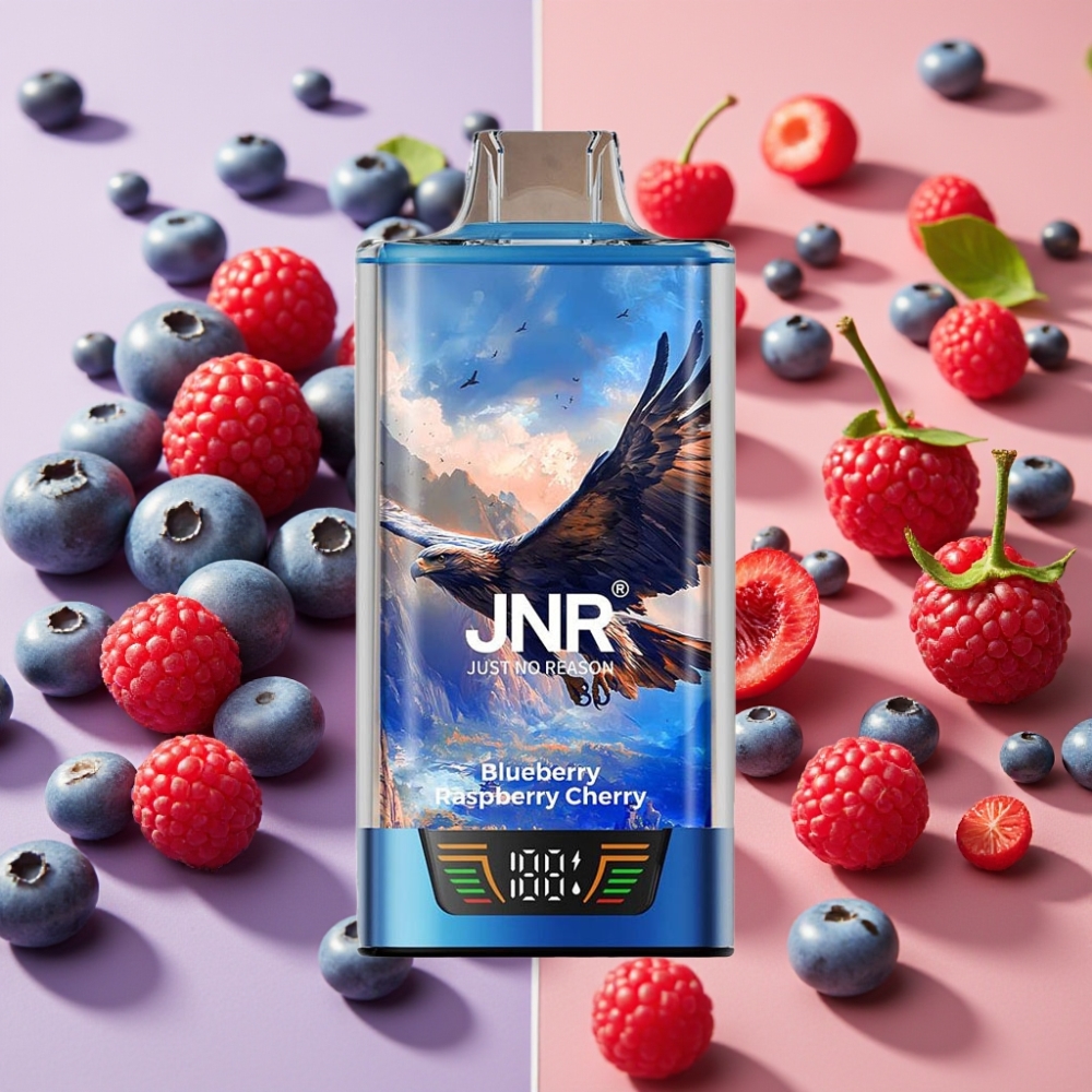 JNR Falcon Pro 28000 Desechable Vape Arándano Frambuesa Cereza con USB Tipo-C y Pantalla Inteligente