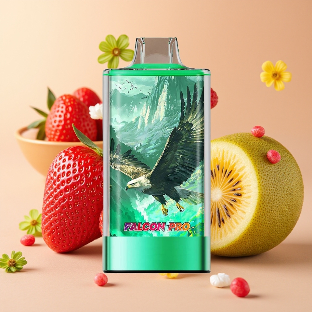 JNR Falcon Pro 28000 Desechable Vape Fresa Kiwi con USB Tipo-C y 5 Nicotina