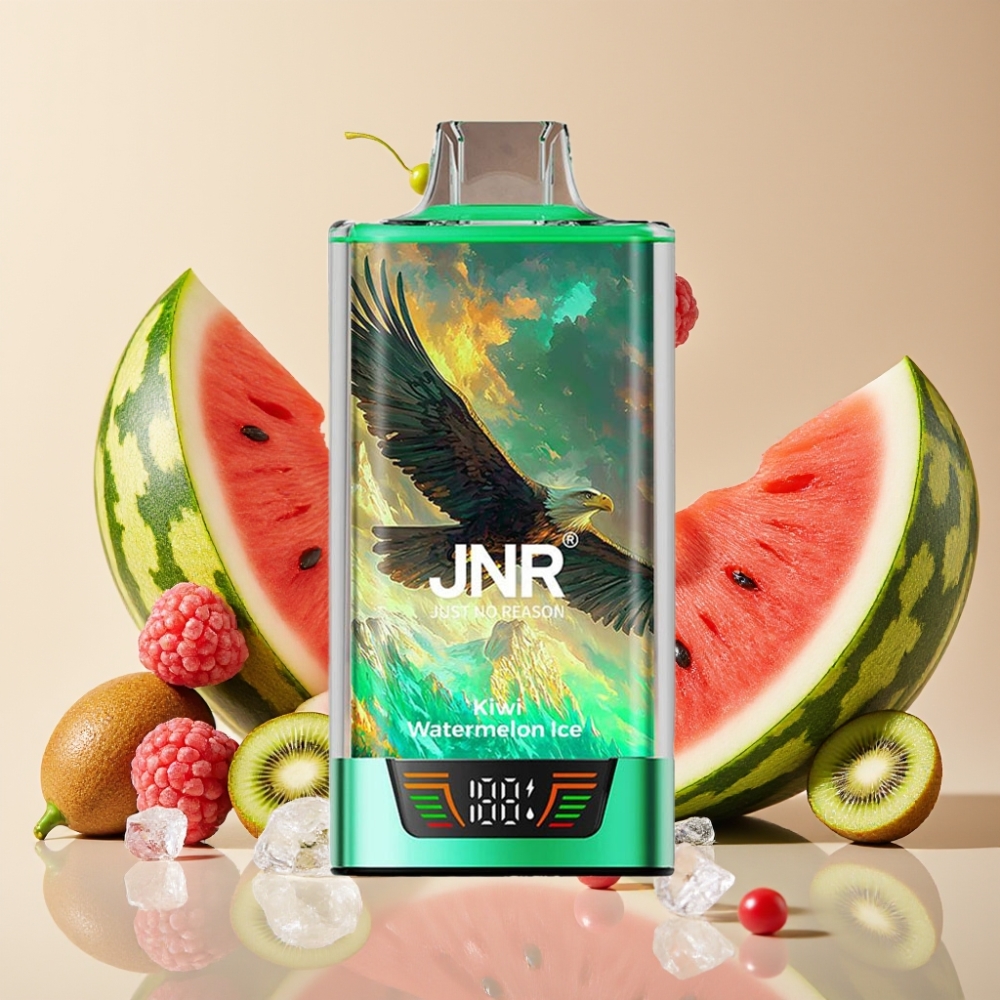JNR Falcon Pro 28000 Vape Desechable Kiwi Sandía Helada con Pantalla Inteligente y Dual Mesh Coil