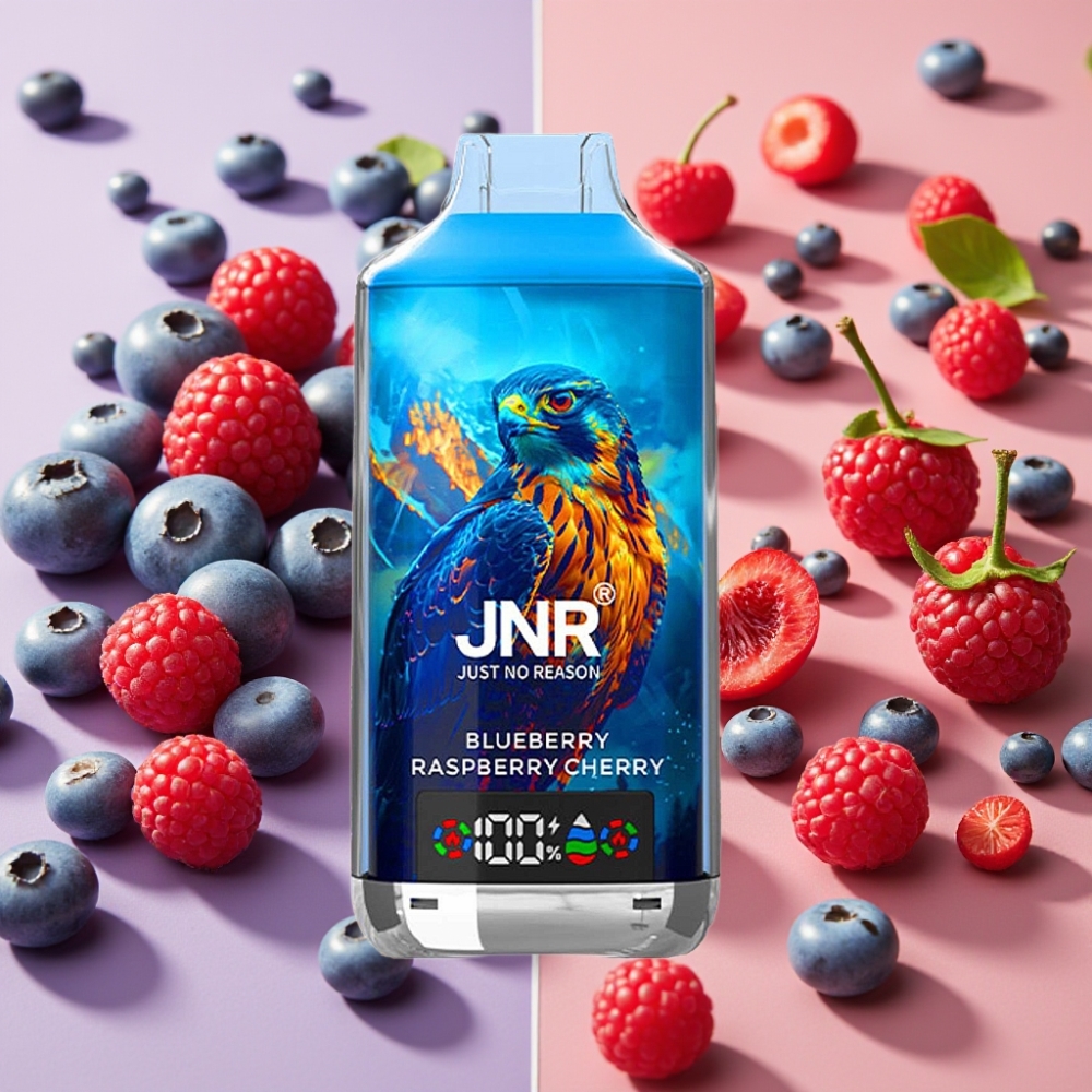 JNR Falcon X 18000 Puffs Vape Desechable Arándano Frambuesa Cereza con 24ml y Tipo-C