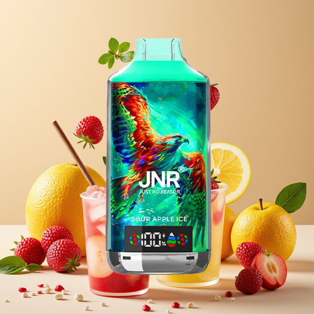 JNR Falcon X 18000 Puffs Vape Manzana Ácida Helada con Pantalla Digital y Carga Rápida Type-C