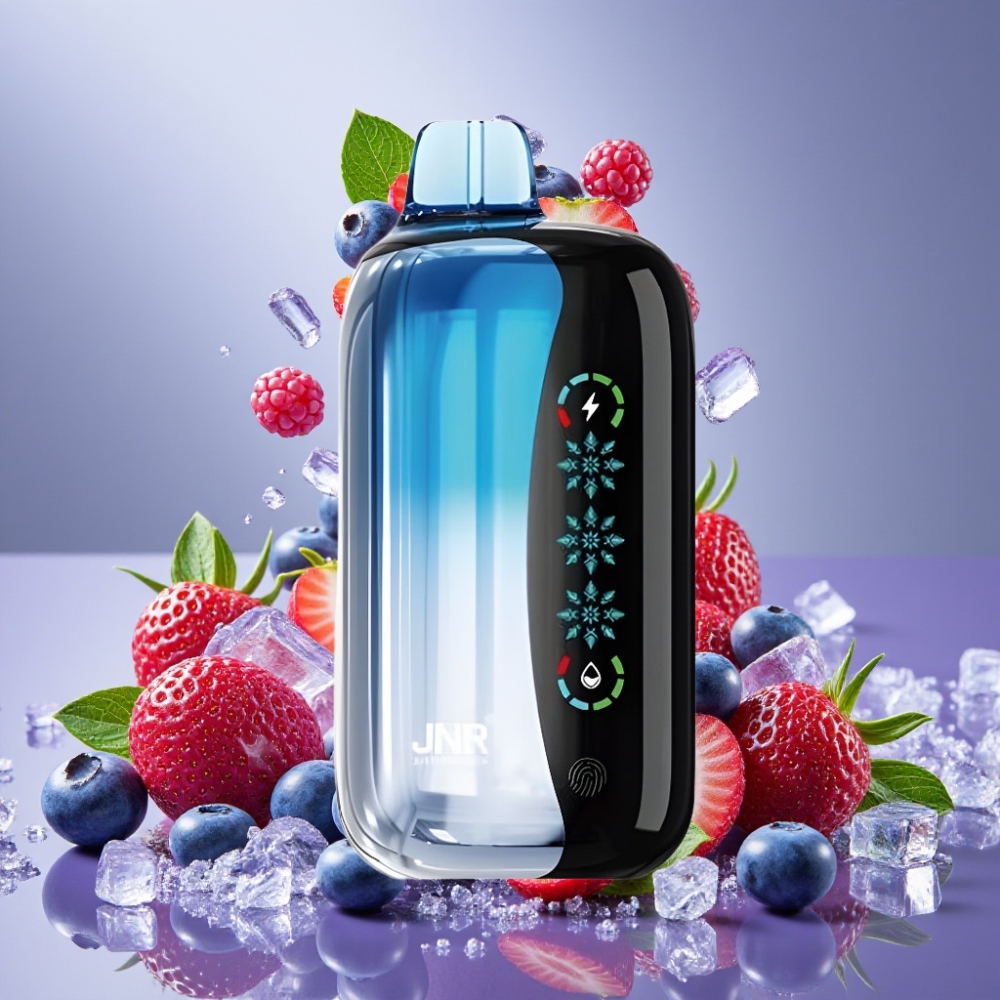 JNR Flex Ice 21000 Puffs Desechable Vape Arándano Helado con Pantalla Táctil y 26ml de E-líquido
