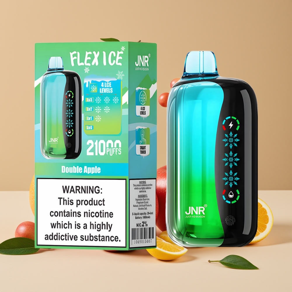 JNR Flex Ice 21000 Puffs Desechable Vape Doble Manzana con Pantalla Táctil y Aire Ajustable