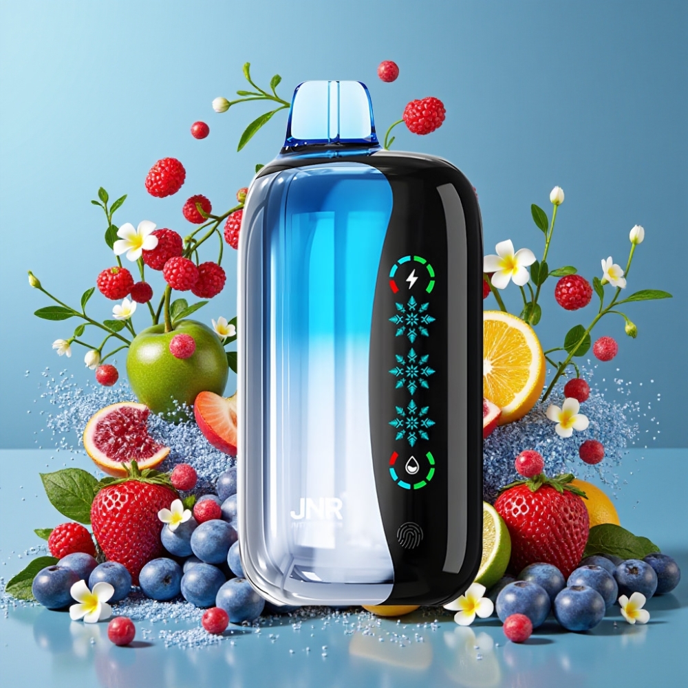 JNR Flex Ice 21000 Puffs Desechable Vape Explosión Cereza Azul con Pantalla Táctil y 26ml