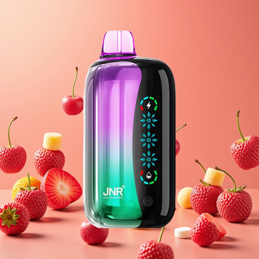 JNR Flex Ice 21000 Puffs Desechable Vape Gomitas Ácidas de Cereza con Pantalla Táctil y 26ml de E-líquido