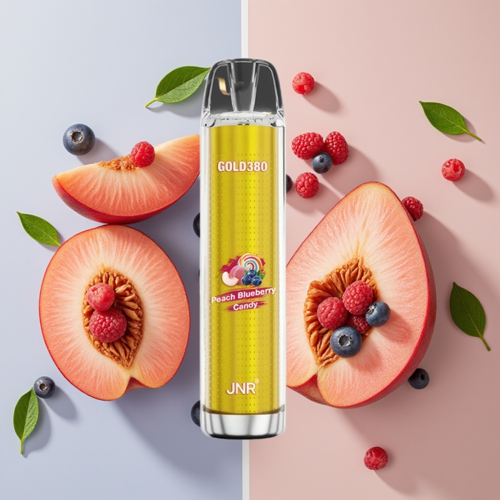 JNR Gold380 6000 Puffs Vape Desechable Melocotón Arándano 13ml