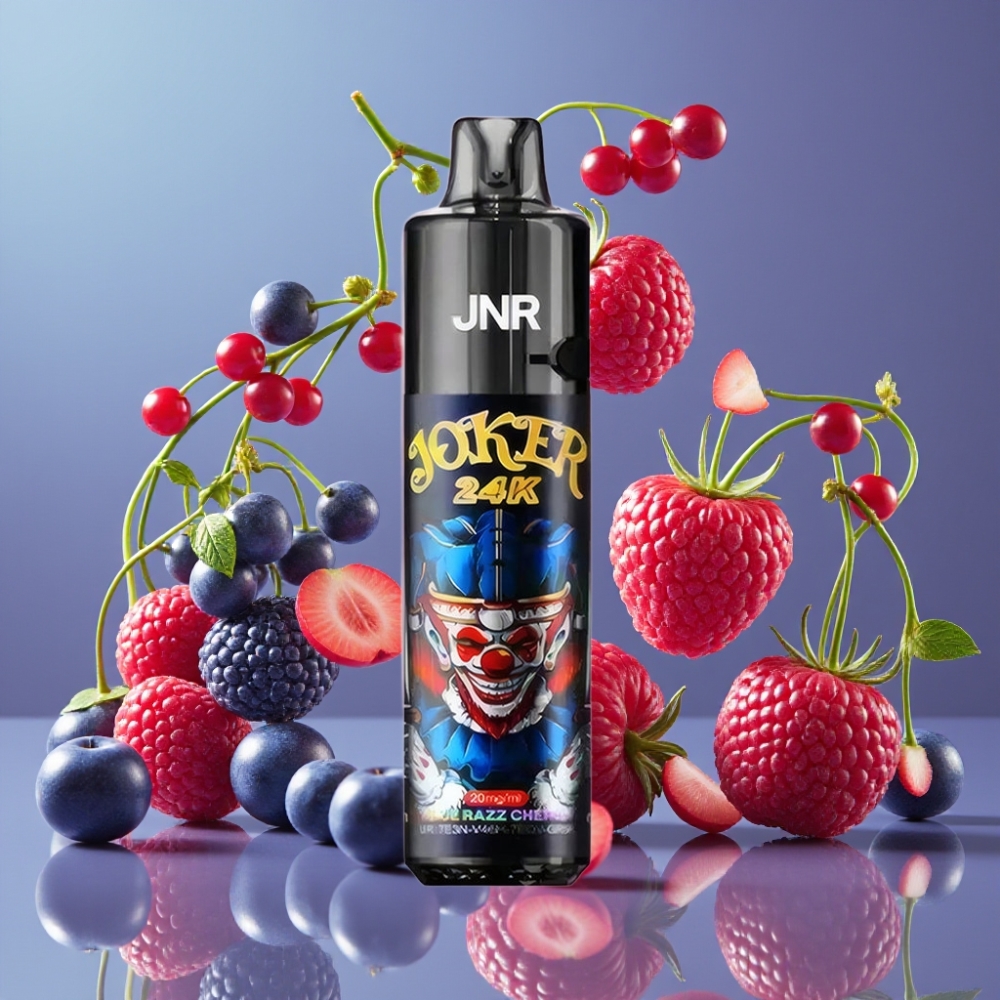 JNR Joker 24K Puffs Desechable Vape Arándano Azul Cereza con 2+10ml Recargable