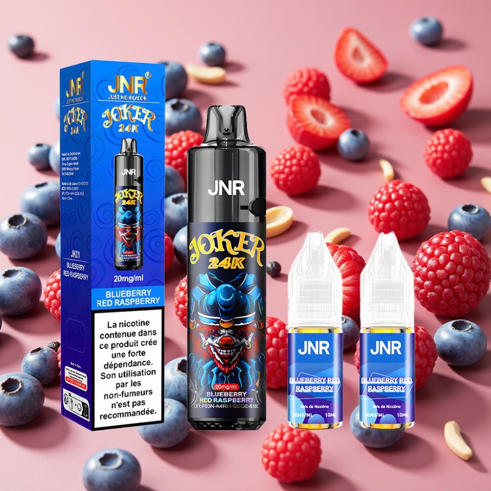 JNR Joker 24K Puffs Desechable Vape Arándano Rojo Frambuesa con Batería 800mAh
