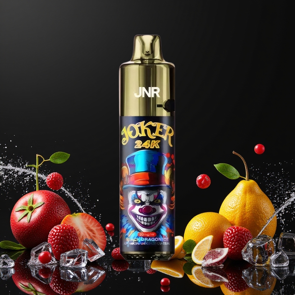 JNR Joker 24K Puffs Desechable Vape Dragón Negro Hielo con 800mAh y 2 de nicotina