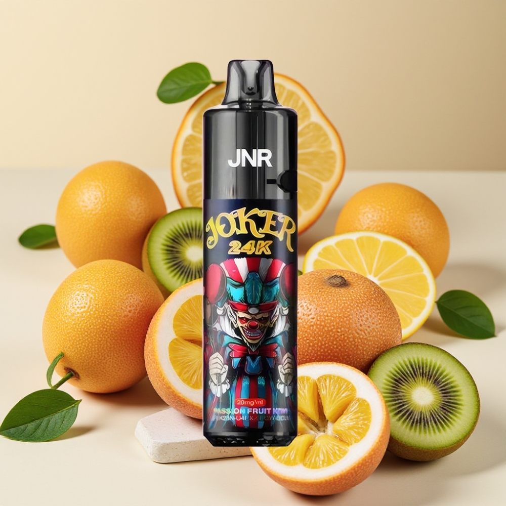JNR Joker 24K Puffs Desechable Vape Fruta de la Pasión Kiwi con 800mAh y 2 Nicotina