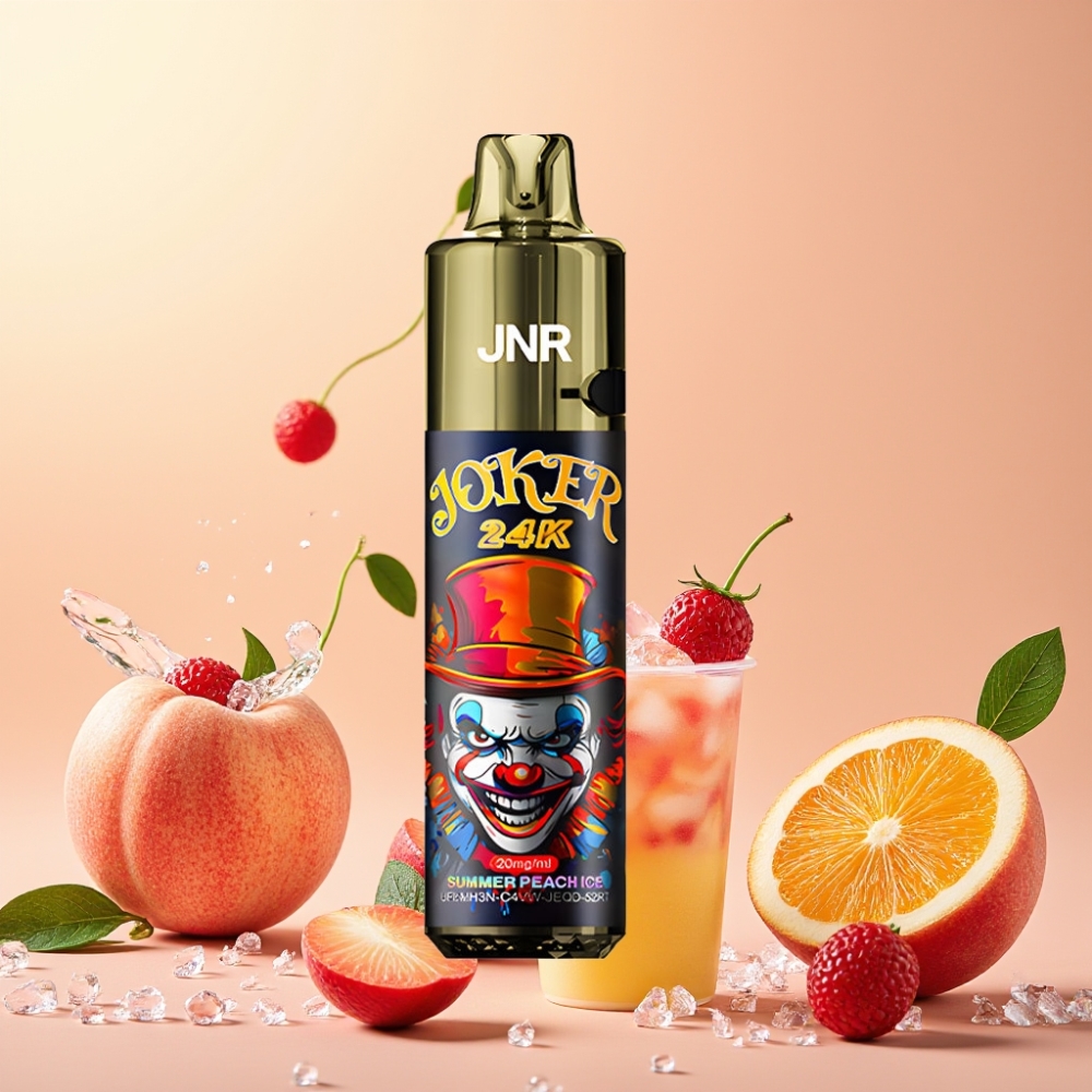JNR Joker 24K Puffs Desechable Vape Melocotón Helado de Verano con 800mAh y 2 nicotina