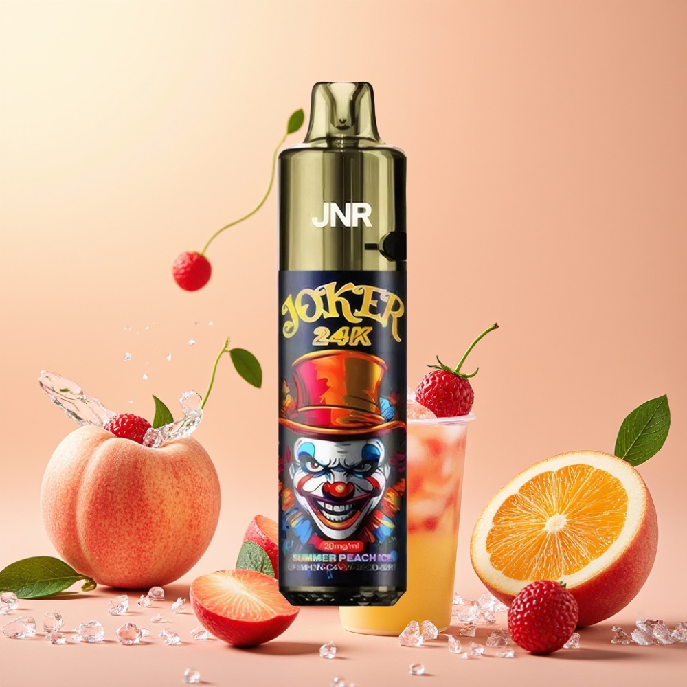 JNR Joker 24K Puffs Desechable Vape Melocotón Helado de Verano con 800mAh y 2 nicotina