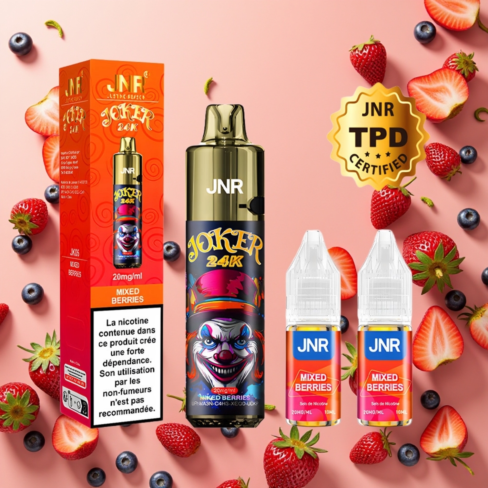 JNR Joker 24K Puffs Vape Desechable Bayas Mixtas con Batería 800mAh