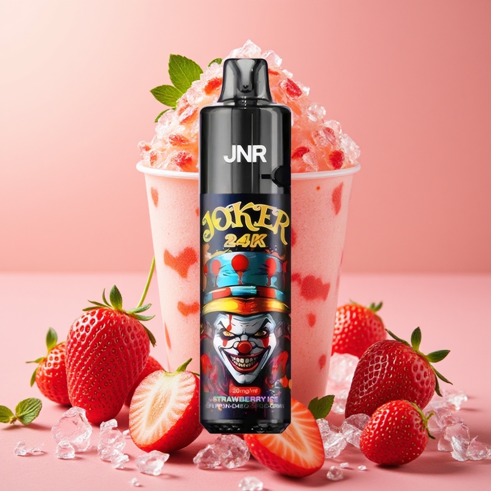 JNR Joker 24K Puffs Vape Desechable Fresa Hielo con 2+10ml Recargable y 800mAh