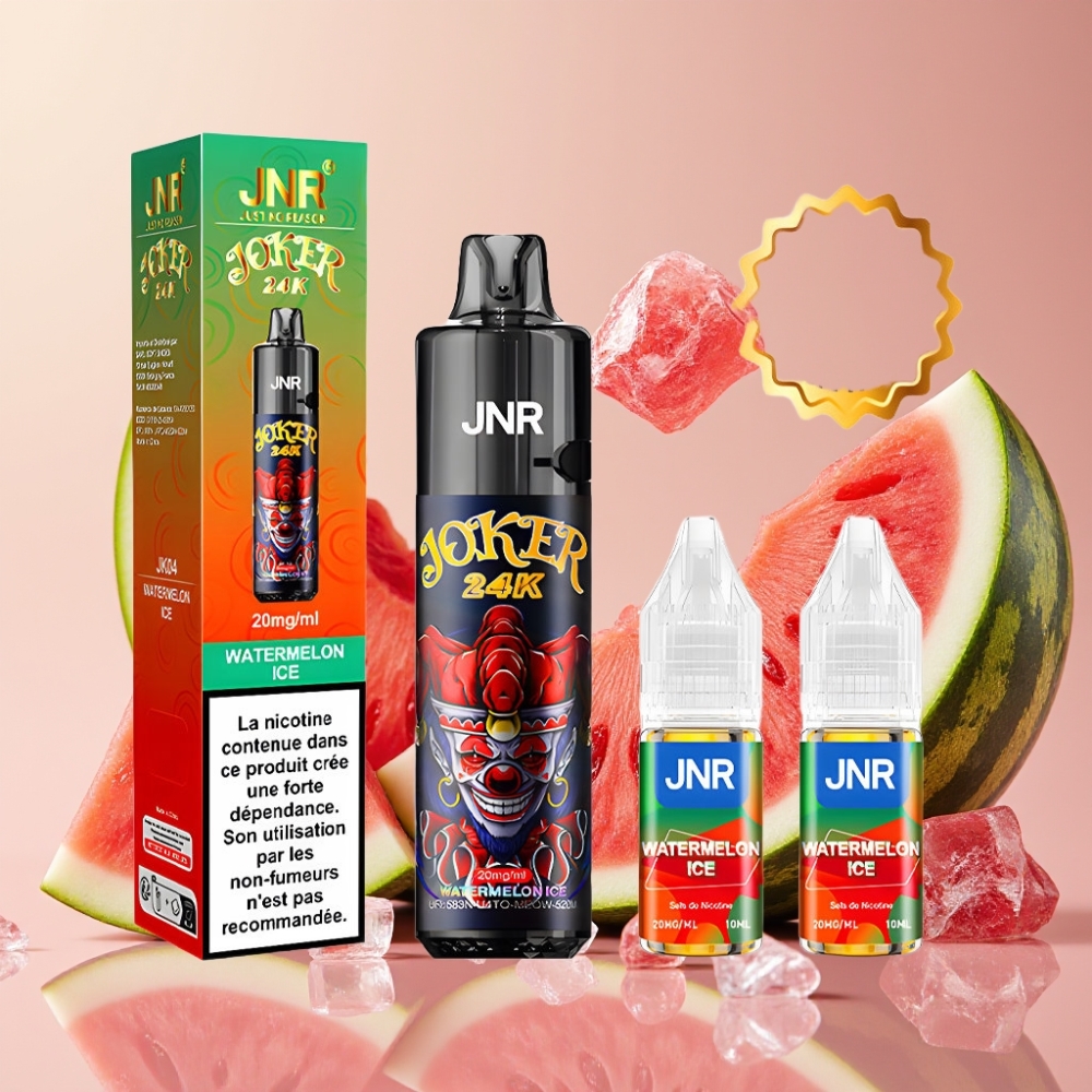 JNR Joker 24K Puffs Vape Desechable Sandía Helada con Batería 800mAh y Recargable