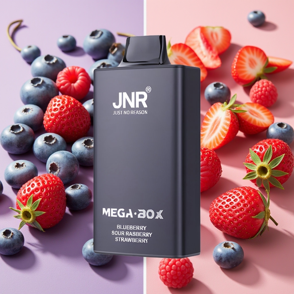 JNR Mega Box 25000 Puffs Desechable Vape Arándano Frambuesa Ácida Fresa 30ml