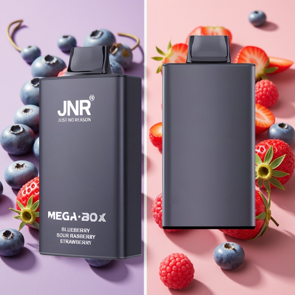 JNR Mega Box 25000 Puffs Desechable Vape Arándano Frambuesa Ácida Fresa 30ml