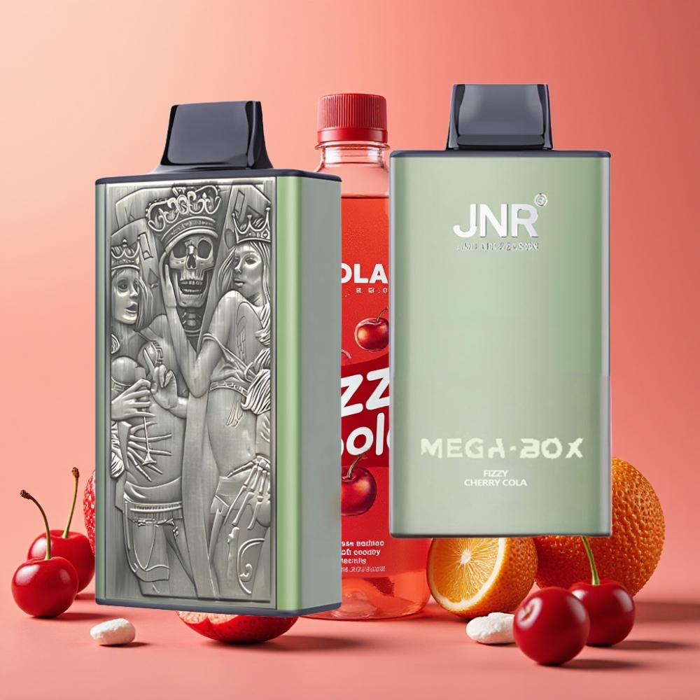 JNR Mega Box 25000 Puffs Desechable Vape Cereza Cola Fizzy con Carga Tipo-C y Doble Bobina