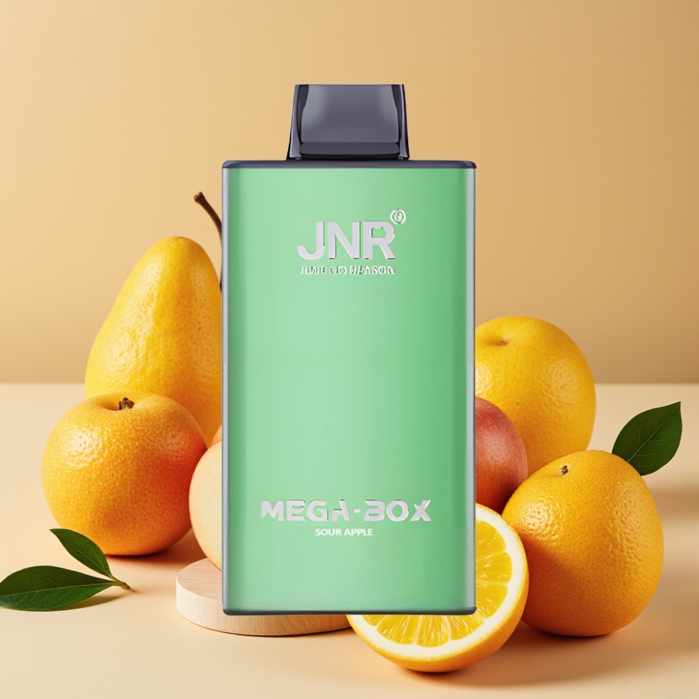 JNR Mega Box 25000 Puffs Desechable Vape Manzana Ácida con Carga Rápida Type-C y Batería 850mAh