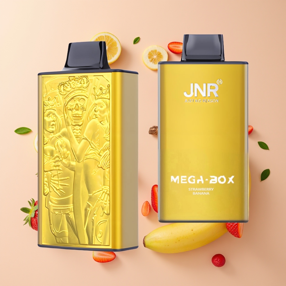 JNR Mega Box 25000 Puffs Vape Desechable Fresa Plátano con Dual Mesh Coil y 850mAh