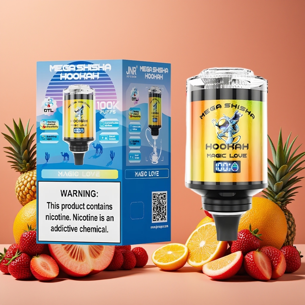 JNR Mega Shisha Hookah 100K Compatibilidad de Escritorio Amor Mágico y 2200mAh