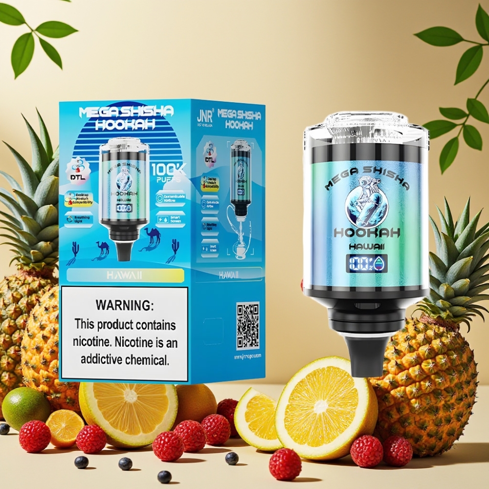 JNR Mega Shisha Hookah 100K Compatibilidad de Escritorio Hawái con Pantalla Inteligente