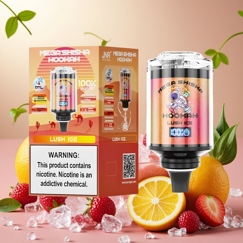 JNR Mega Shisha Hookah 100K Compatibilidad de Escritorio Hielo Lush y JNR Mega Shisha Hookah Compatibilidad de Escritorio
