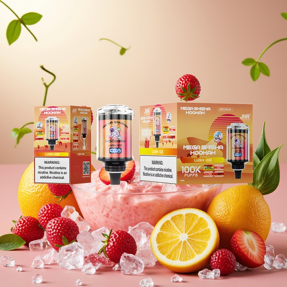 JNR Mega Shisha Hookah 100K Compatibilidad de Escritorio Hielo Lush y JNR Mega Shisha Hookah Compatibilidad de Escritorio