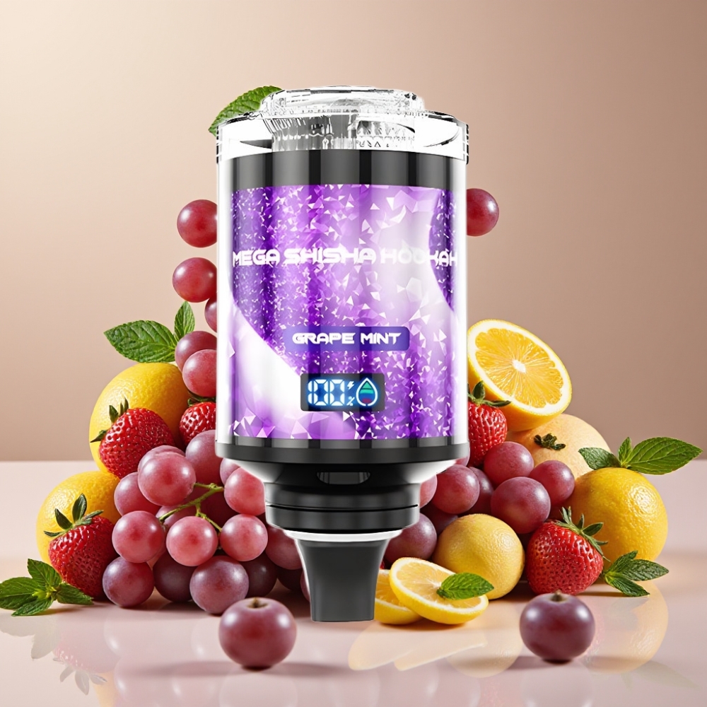 JNR Mega Shisha Hookah 100K Compatibilidad de Escritorio Uva Menta 2200mAh