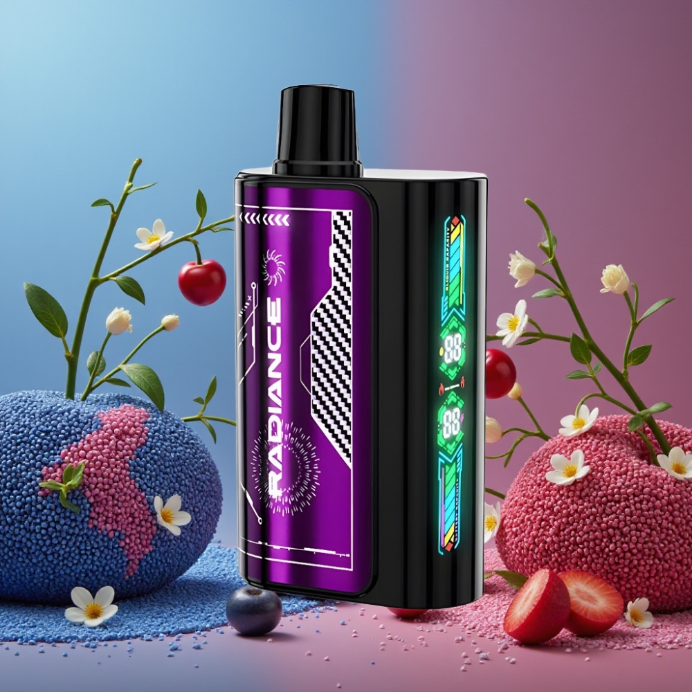 JNR Radiance 31000 Puffs Vape Desechable AZUL FRAMBUESA CEREZA con Pantalla Animada y Batería Recargable