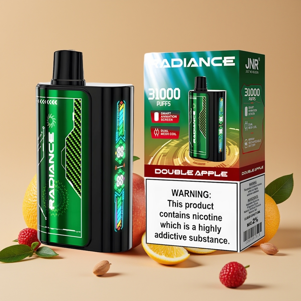 JNR Radiance 31000 Puffs Vape Desechable DOBLE MANZANA con Pantalla Animada y Batería Recargable