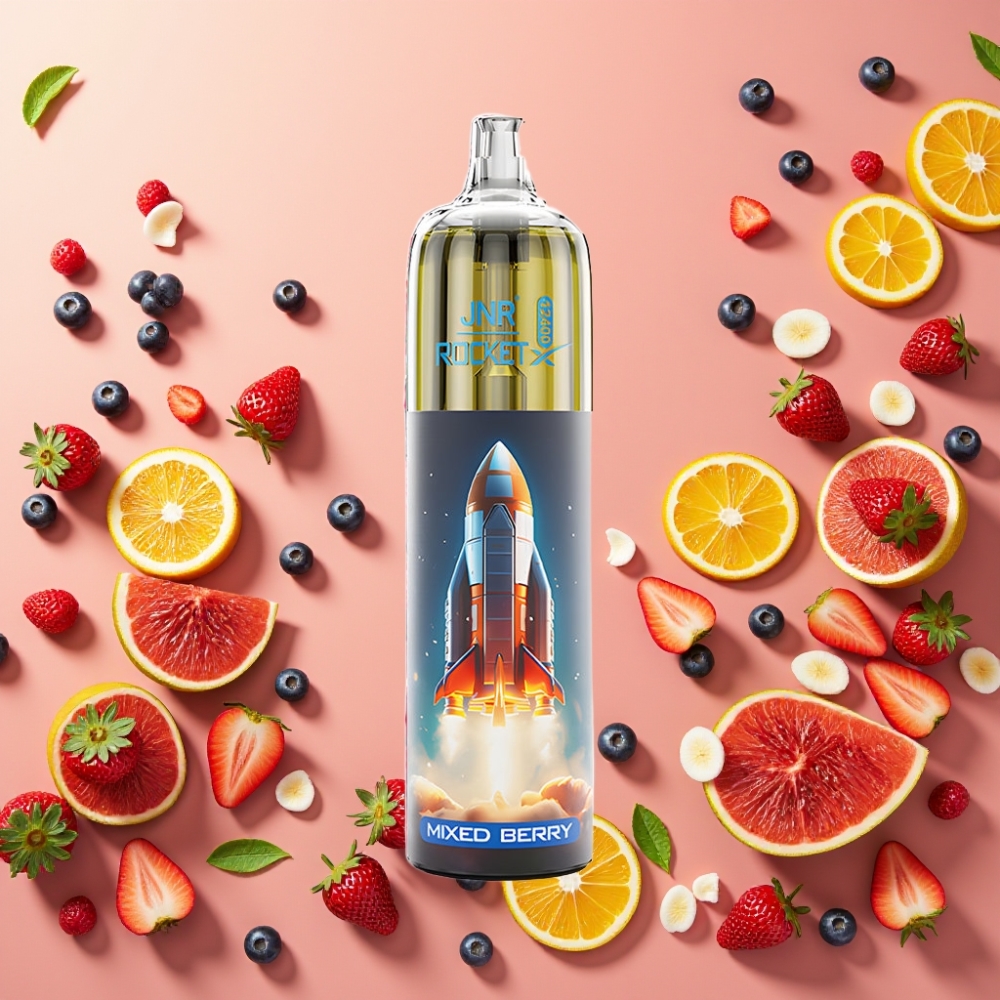 JNR Rocket-X 12400 Puffs Desechable Vape Baya Mixta con RGB y Carga Rápida Type-C