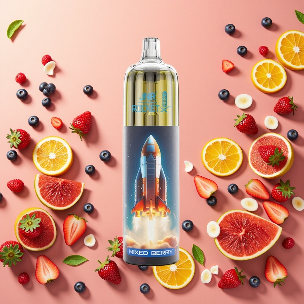 JNR Rocket-X 12400 Puffs Desechable Vape Baya Mixta con RGB y Carga Rápida Type-C