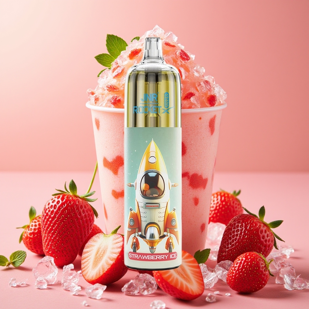 JNR Rocket-X 12400 Puffs Desechable Vape Fresa Helada con RGB y Carga Rápida Type-C