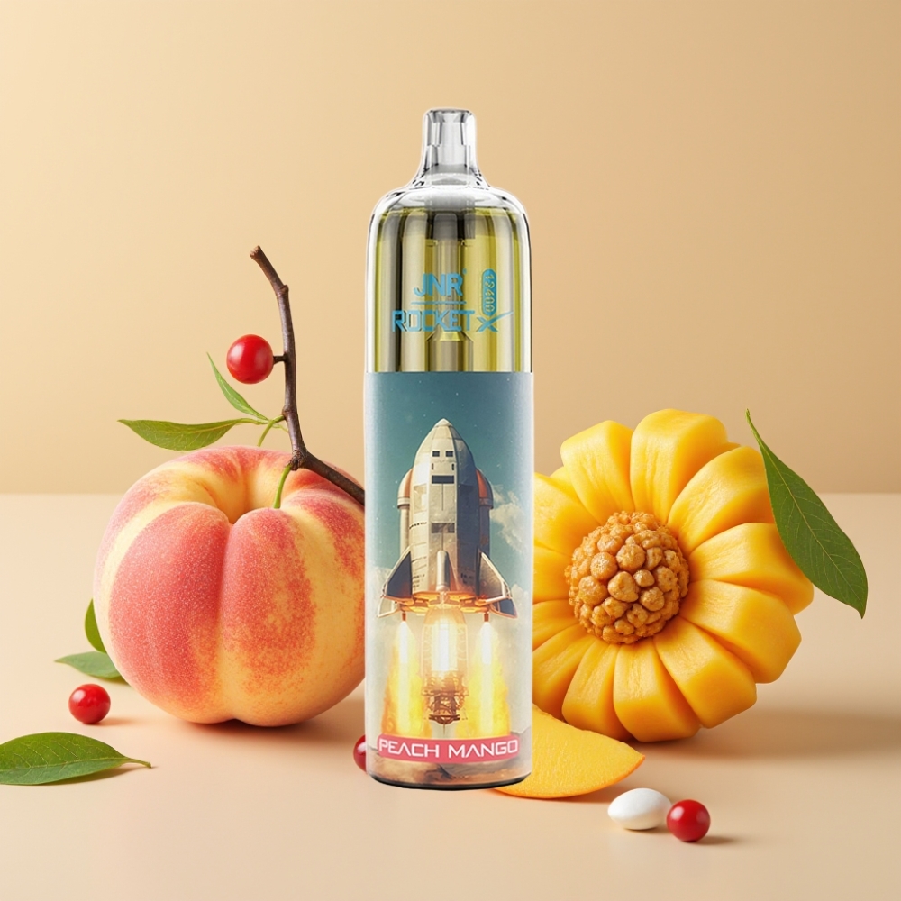 JNR Rocket-X 12400 Puffs Vape Desechable Durazno Mango con RGB y Carga Rápida Type-C