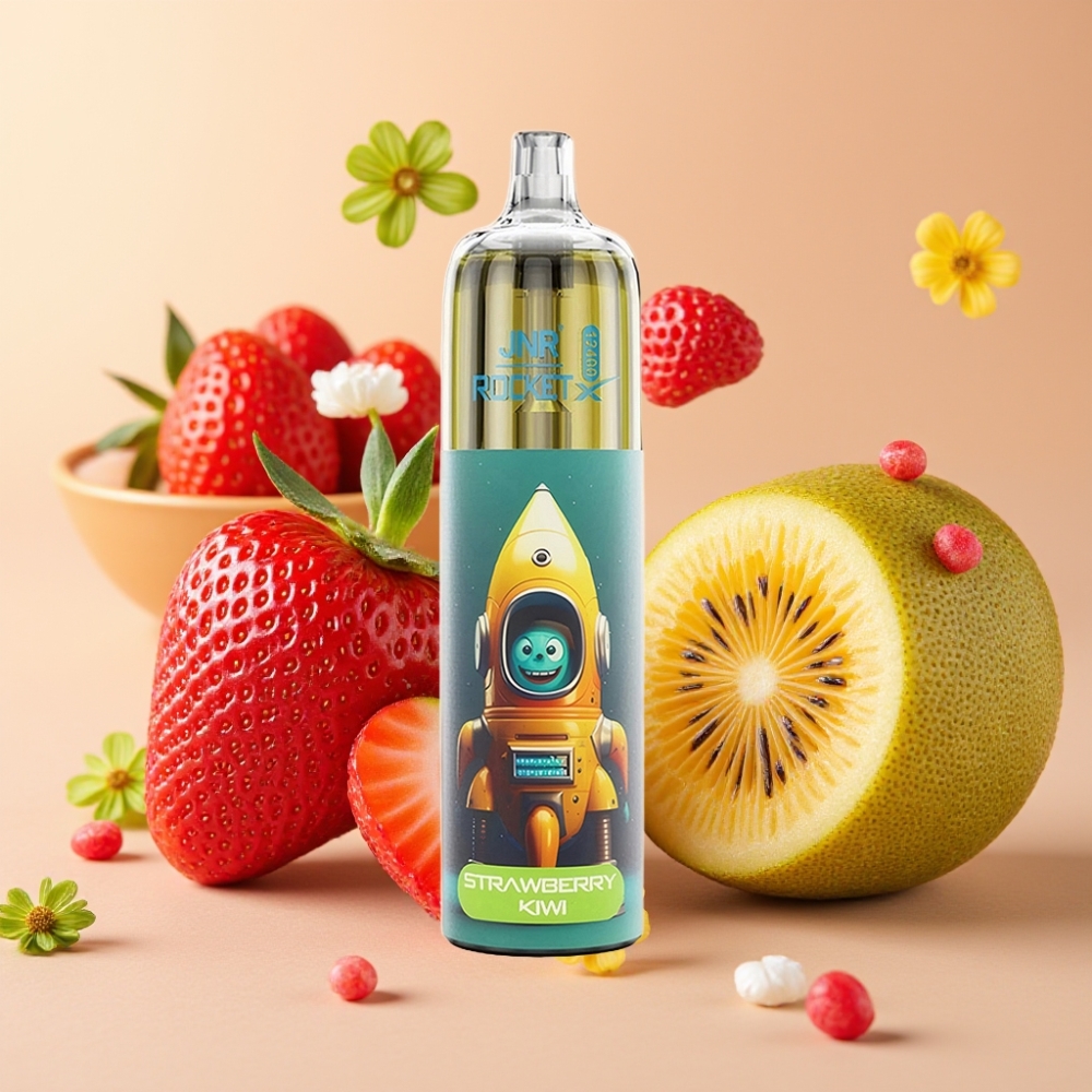 JNR Rocket-X 12400 Puffs Vape Desechable Fresa Kiwi con RGB y Carga Rápida Type-C