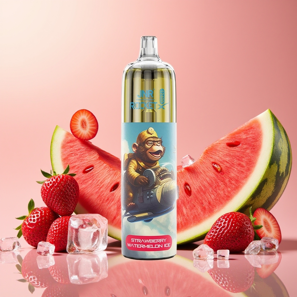JNR Rocket-X 12400 Puffs Vape Desechable Fresa Sandía Hielo con RGB y Carga Rápida Type-C