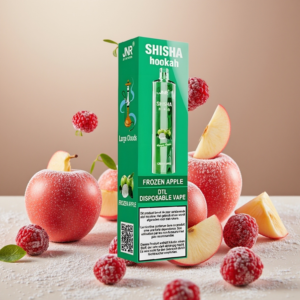 JNR Shisha Hookah 12000 Puffs Manzana Helada Disposable Vape con carga rápida Type-C