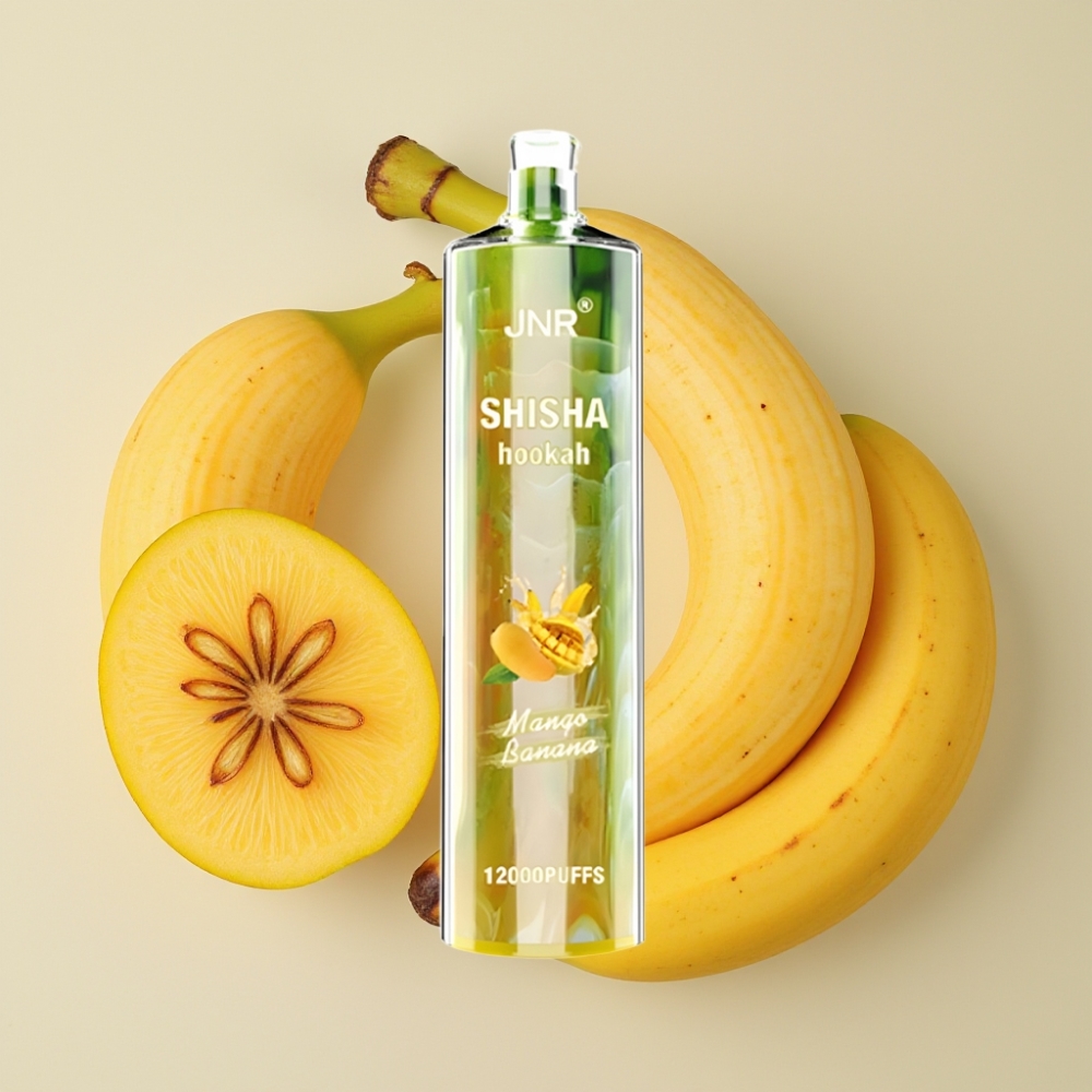 JNR Shisha Hookah 12000 Puffs Vape Desechable Mango Plátano 24ml Tipo-C