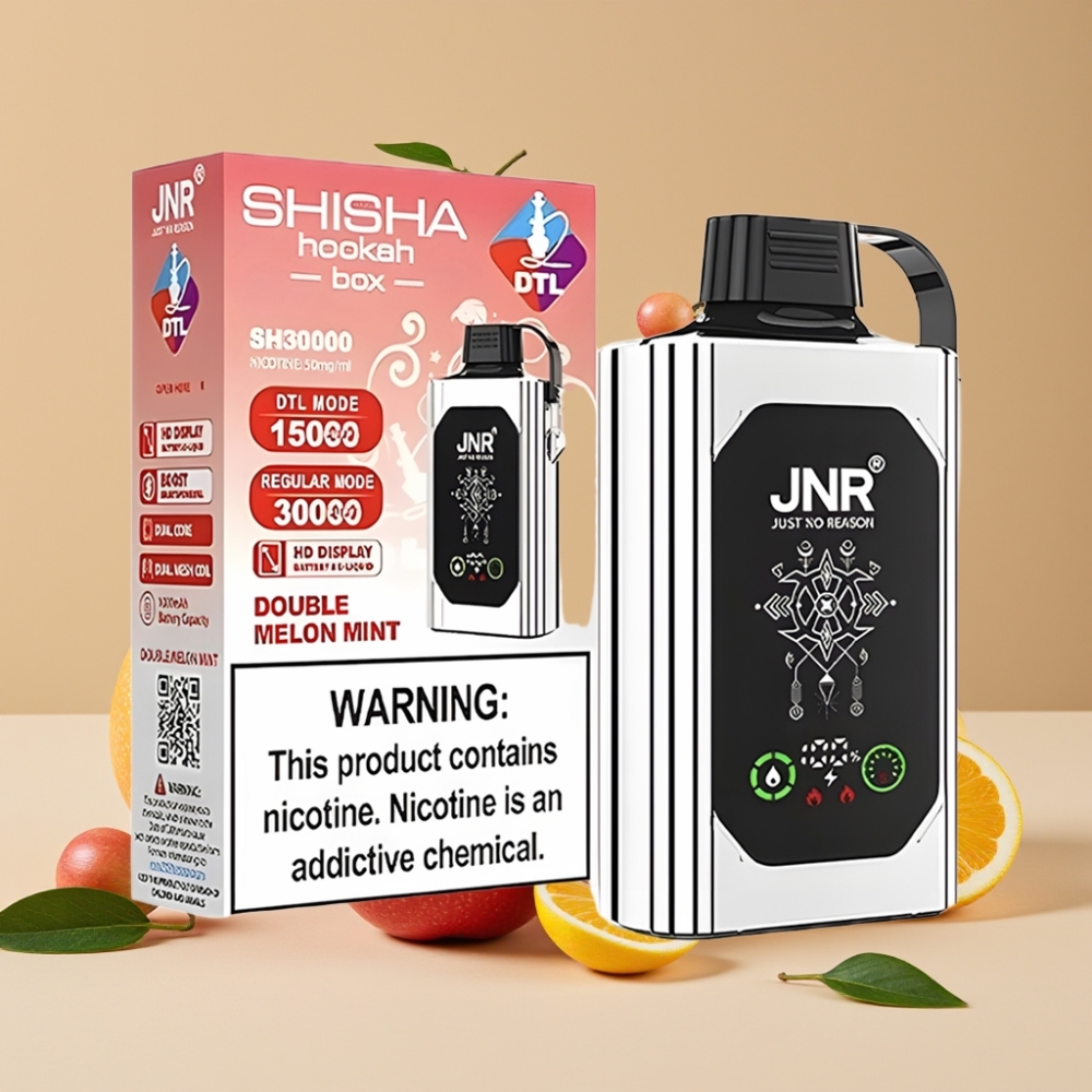 JNR Shisha Hookah Box 20500 Puffs Manzana Doble con Pantalla HD y Carga Rápida Type-C