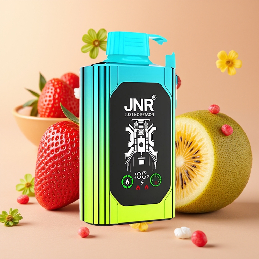 JNR Shisha Hookah Box 20500 Puffs Vape Desechable Fresa Kiwi con Dual Mesh Coil