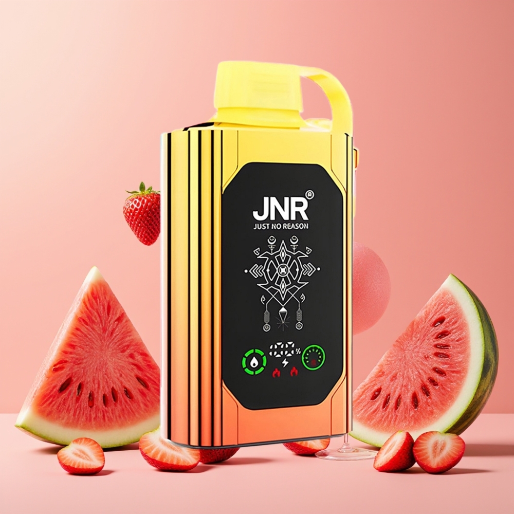 JNR Shisha Hookah Box 20500 Puffs Vape Desechable Sandía Fresa Chicle con Pantalla HD y Carga Rápida Type-C