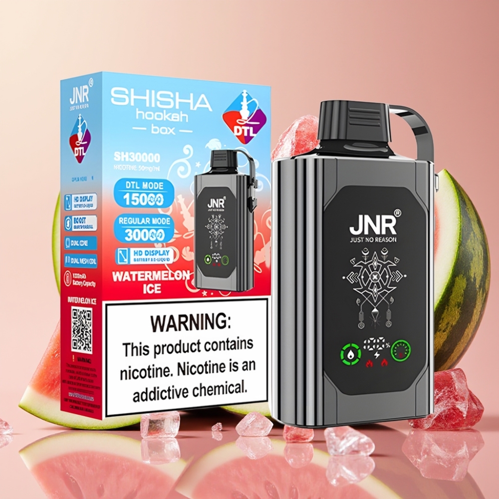 JNR Shisha Hookah Box 20500 Puffs Vape Sandía Helada con Pantalla HD y Carga Tipo-C