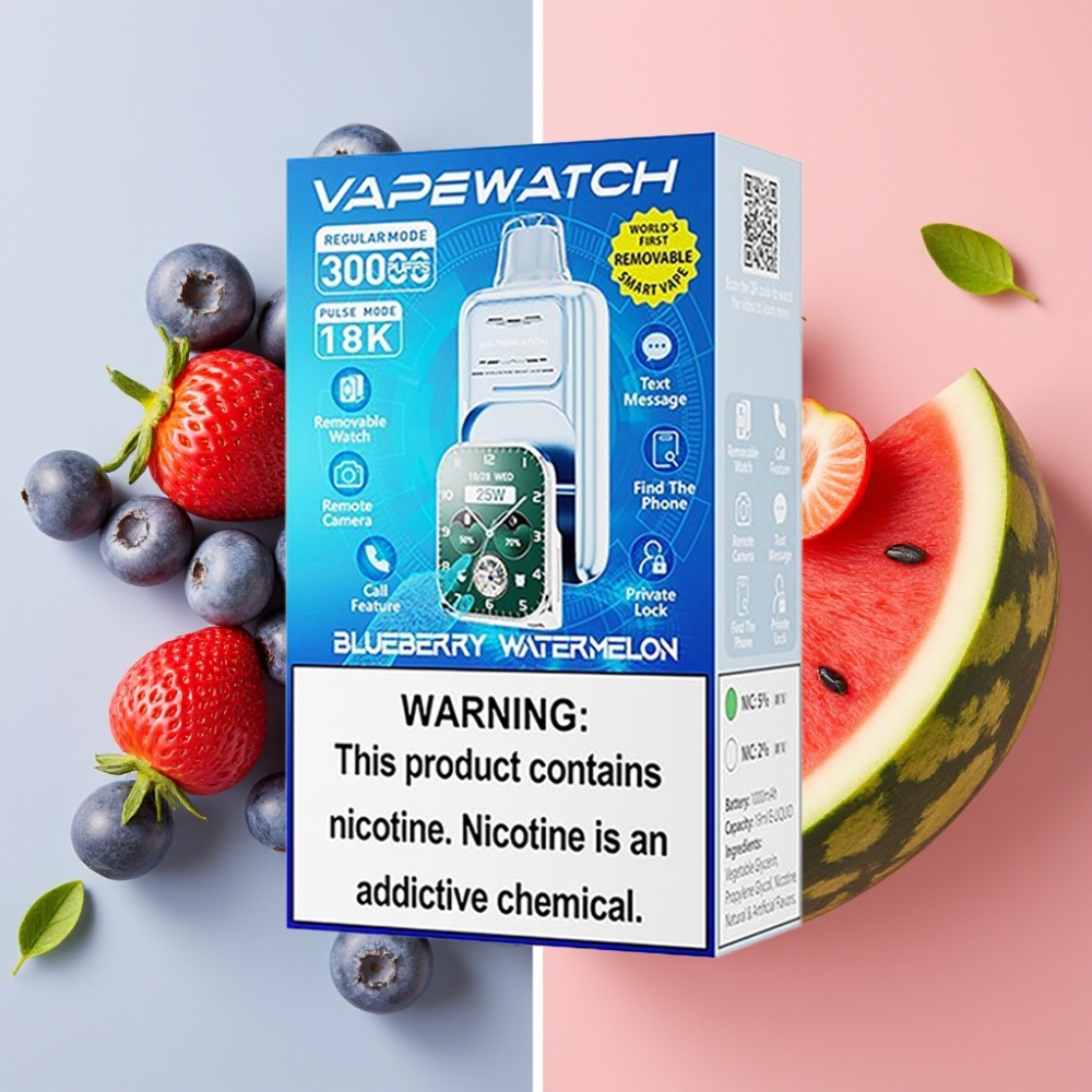 JNR VapeWatch 30000 Puffs Desechable Vape Arándano Sandía 19mL 5 Nicotina