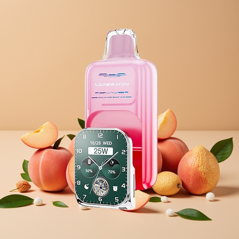 JNR VapeWatch 30000 Puffs Vape Desechable Durazno de Georgia con Carga Rápida Type-C