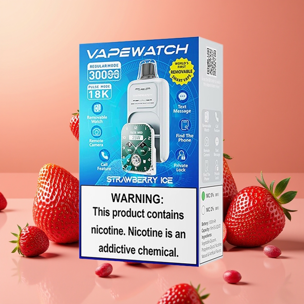 JNR VapeWatch 30000 Puffs Vape Desechable Fresa Helada 19mL 5