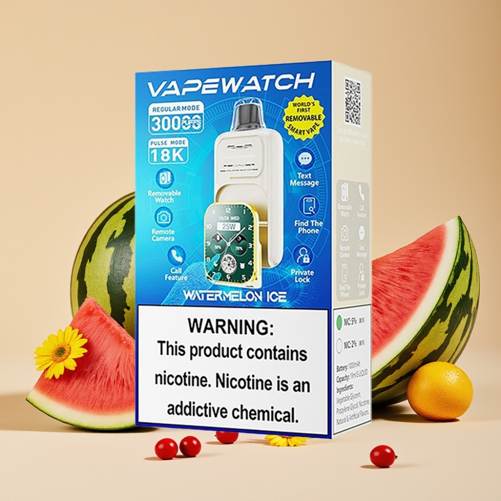 JNR VapeWatch 30000 Puffs Vape Desechable Sandía Helada 19mL 5 Nicotina