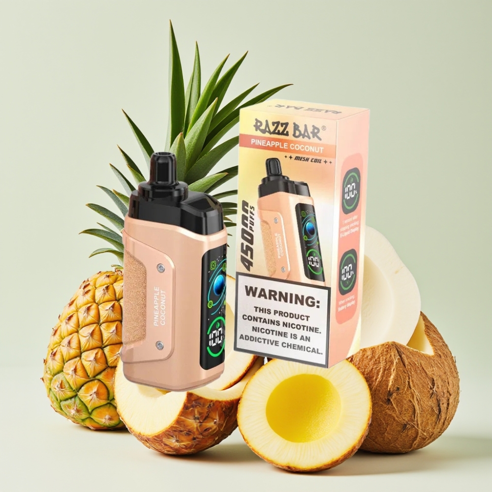 Razz Bar 45000 Puffs Desechable Vape Piña Coco y 10 Ohm Mesh Coil
